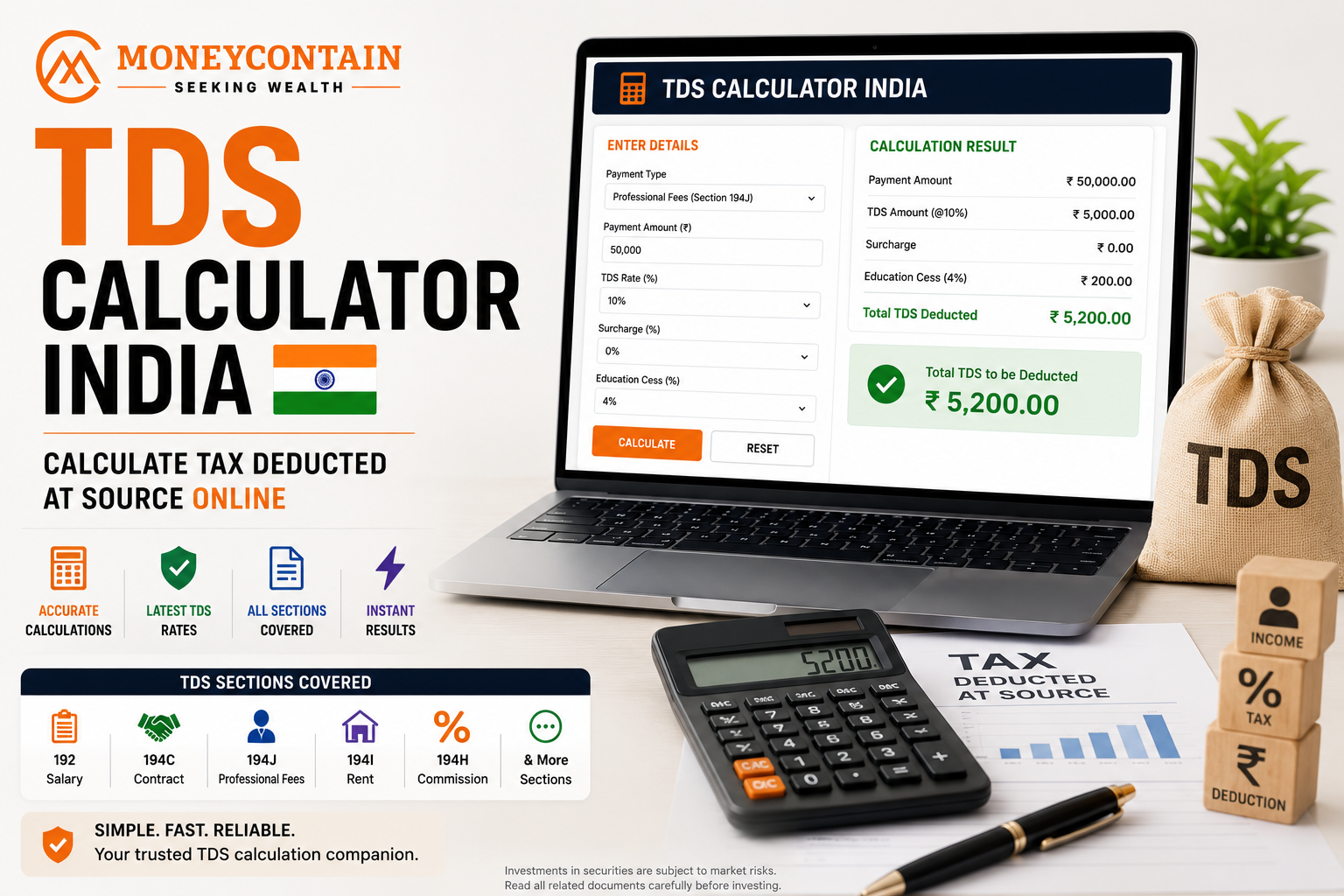 Read more about the article TDS Calculator India – Calculate Tax Deducted at Source Online