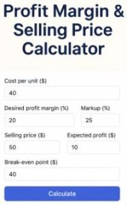 Read more about the article Profit Margin & Selling Price Calculator – Free Online Tool for Businesses