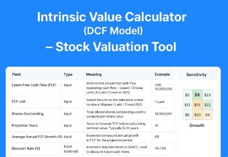 Read more about the article Intrinsic Value (DCF) Calculator – Find a Stock’s True Worth