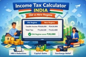 Read more about the article Income Tax Calculator India (Old vs New Regime) – Accurate for All Income Levels