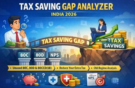 Read more about the article Tax Saving Gap Analyzer (India) 2026 – Find Unused 80C, 80D & NPS Benefits