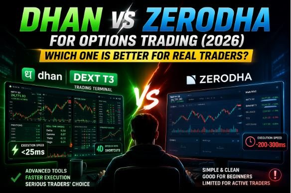 Read more about the article Dhan vs Zerodha for Options Trading (2026): Which Broker is Better for Real Traders?