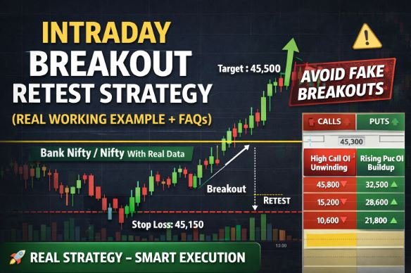 Read more about the article Intraday Breakout Retest Strategy (Real Trades + Loss Example + Option Chain)