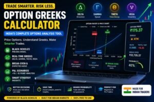 Read more about the article Option Greeks Calculator (India) – Free Black-Scholes Tool with Delta, Gamma, Theta, Vega & Profit Analysis