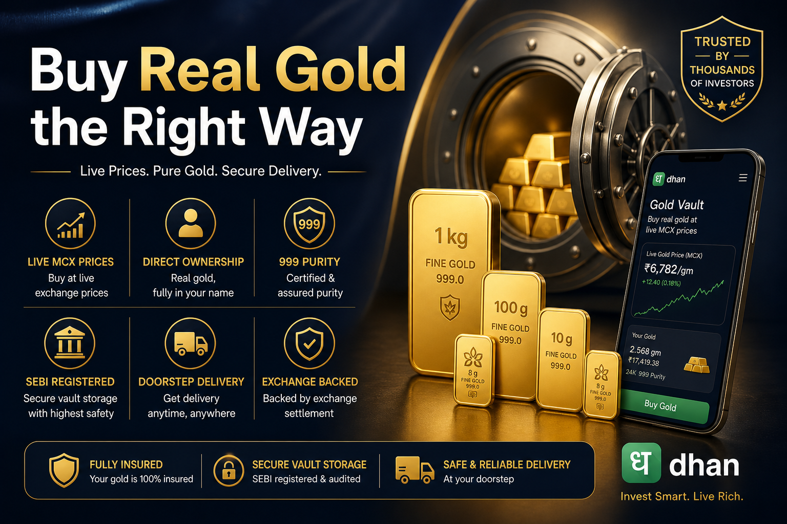 Read more about the article Gold Vault by Dhan – The Most Transparent Way to Buy Real Gold in India?